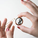 lovers locket necklace in rose gold