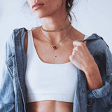 pink moon sky light necklace in gold