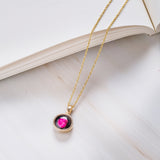 pink moon sky light necklace in gold