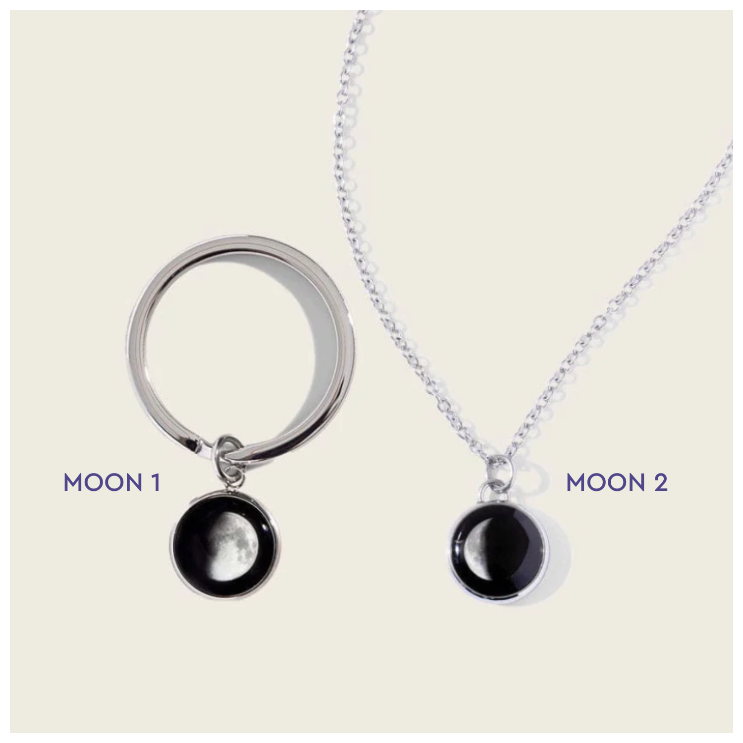 Moon Memory Key Ring and Men's Charmed Simplicity Necklace Bundle
