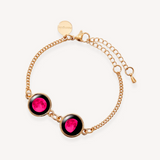 pink moon double moon pallene bracelet in gold