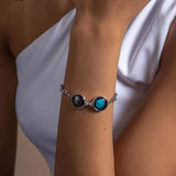 two moon bracelet in stainless steel