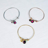 pink moon - birthstone bangle bracelet in gold