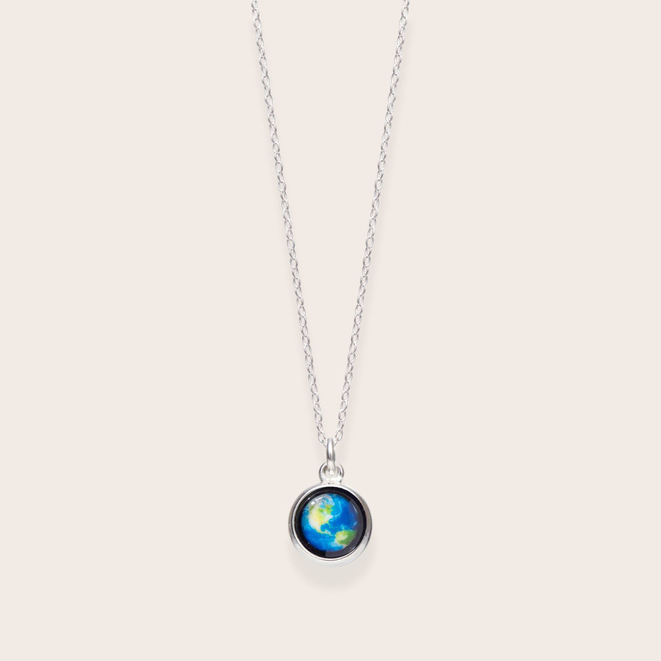 Earth on sale necklace silver