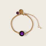 pink moon birthstone pallene bracelet in gold