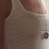 lovers locket necklace in rose gold