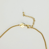 pink moon oracle zodiac card necklace in gold