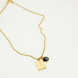 pink moon oracle zodiac card necklace in gold