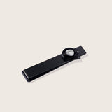 moon & crystal tie bar in matte black