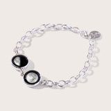 two moon bracelet in stainless steel