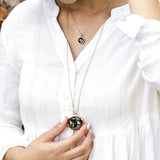 family locket necklace in rose gold