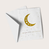 moon message card - love you to the moon and back