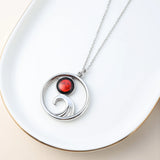 red moon lunar tide necklace