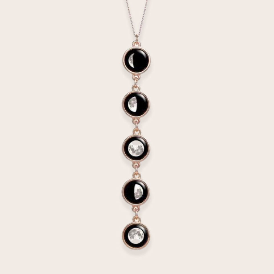 Five Moon Necklace in Rose Gold
