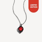 red moon classic necklace with black swarovski crystal and 13mm lunar eclipse charm