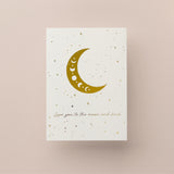 moon message card - love you to the moon and back