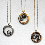 family locket necklace in rose gold