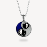 the blue yin yang necklace in stainless