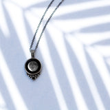 classic pendant necklace with black crystal