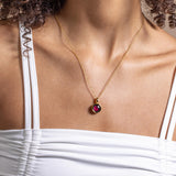 pink moon sky light necklace in gold