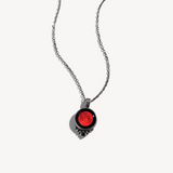red moon classic necklace gift idea, classic lunar eclipse pendant with black crystal