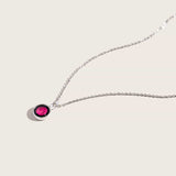 pink moon sky light necklace in stainless steel