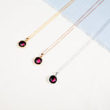pink moon sky light necklace in rose gold