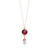 pink moon gold birthstone necklace
