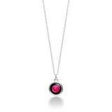 pink moon mini silver simplicity necklace