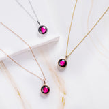 pink moon sky light necklace in rose gold