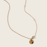 pink moon gold birthstone necklace