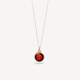 red moon mini gold simplicity necklace with 10mm mini moondrop pendant, full necklace view