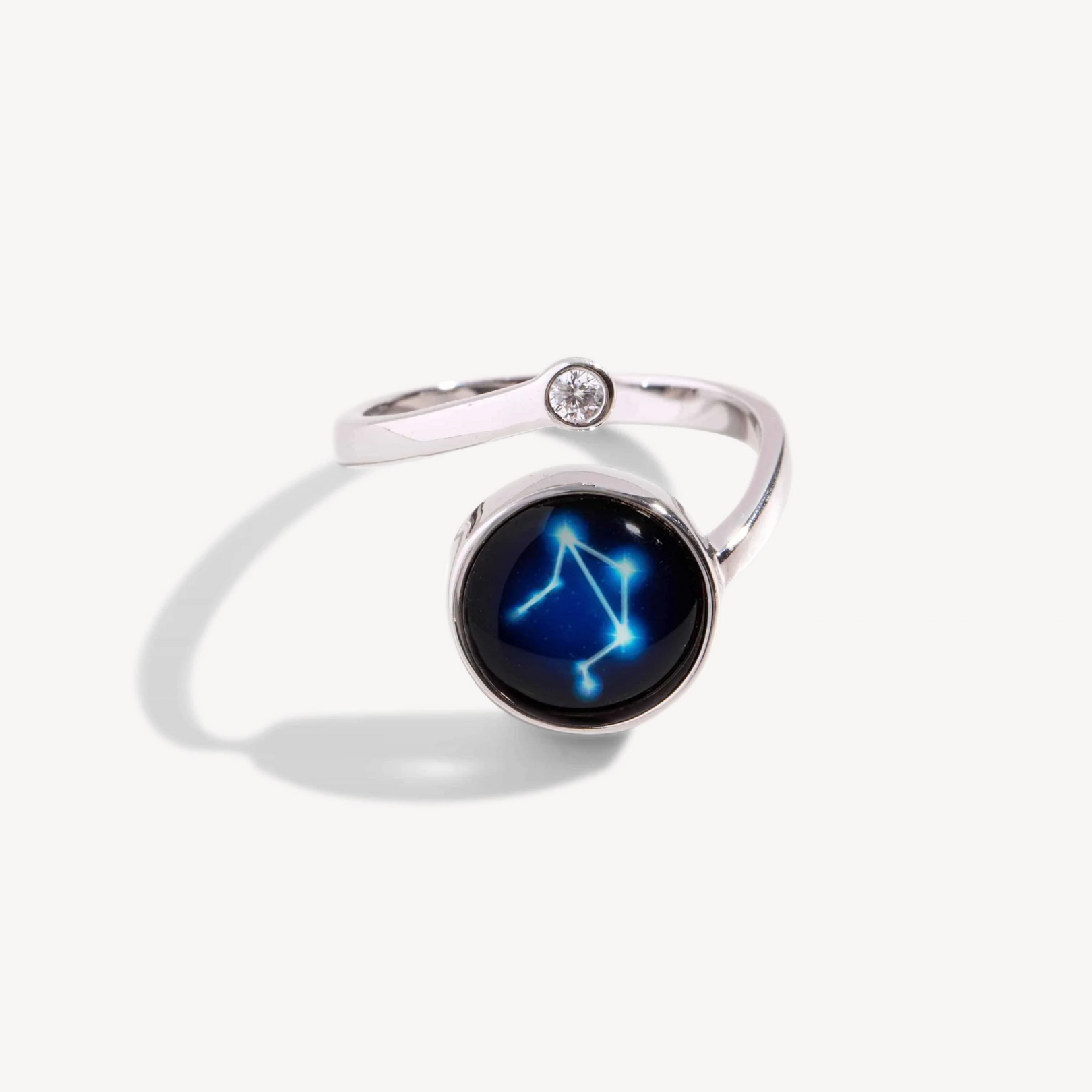 Astral Spiral Ring in Rhodium