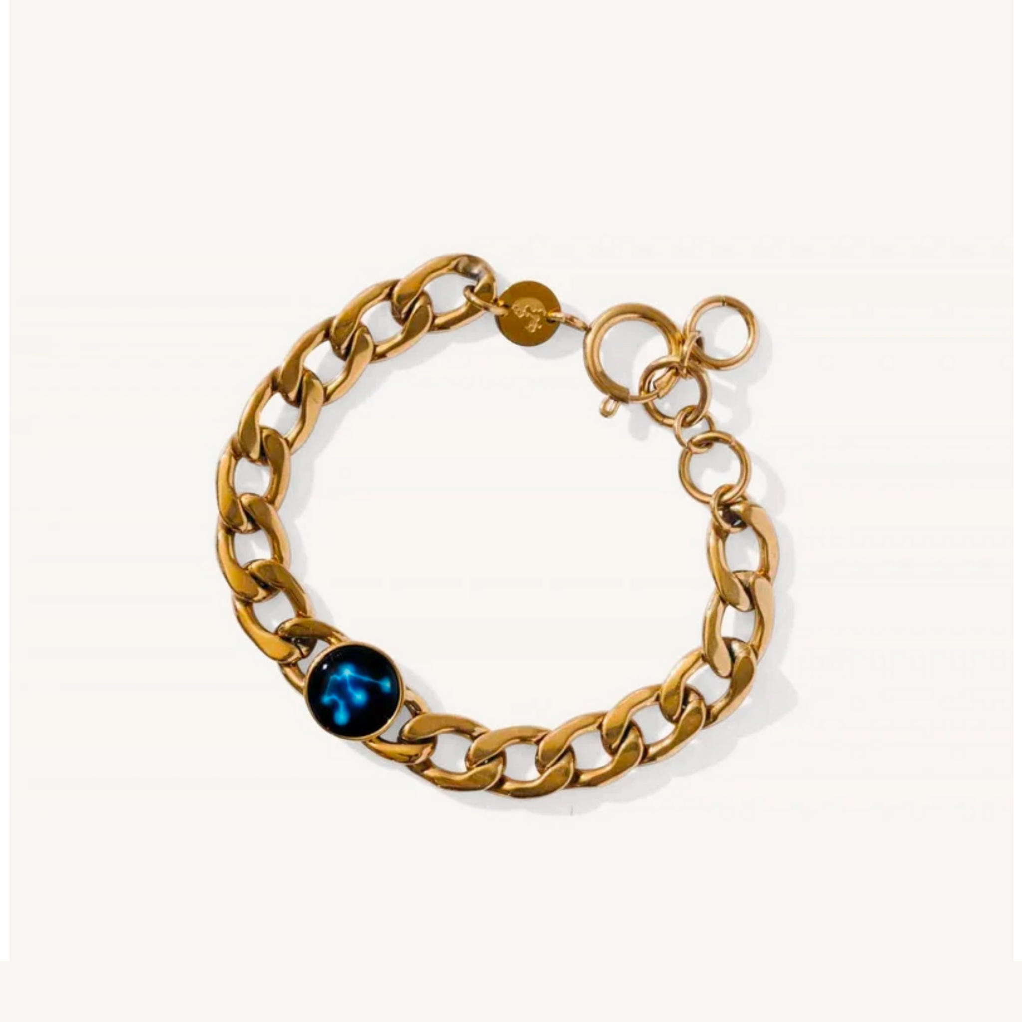 Astral Lunar Curb Link Bracelet in Gold