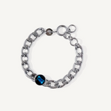 astral lunar curb link bracelet in stainless steel, full bracelet view