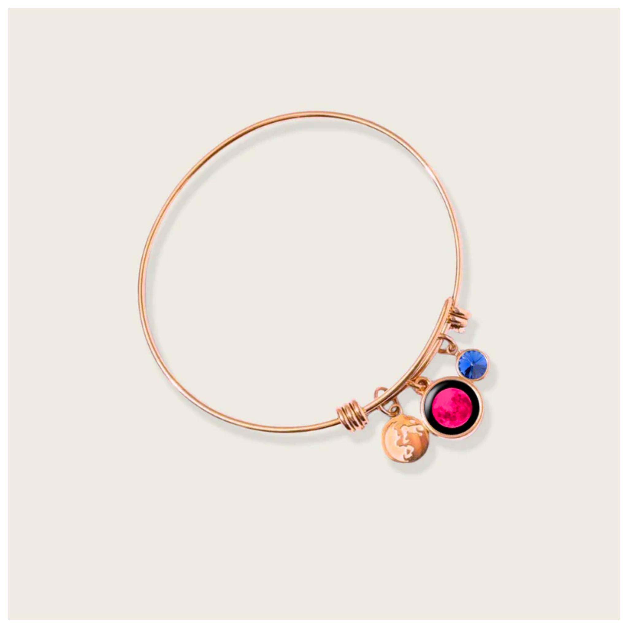 Pink Moon Birthstone Bangle in Rose Gold