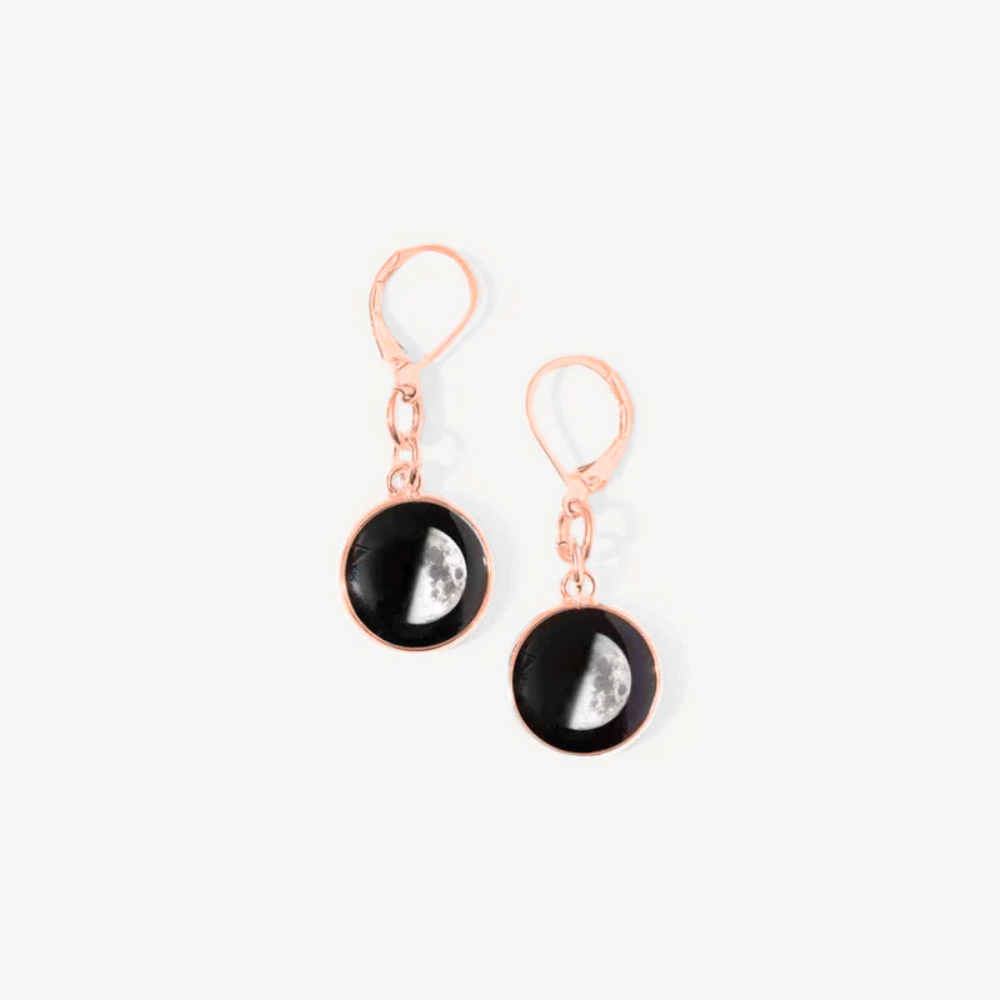 Celestial Moonrise Earrings in Rose Gold