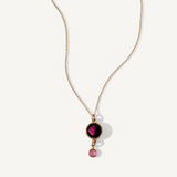 pink moon gold birthstone necklace