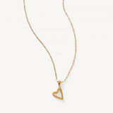 heavenly heart necklace in gold