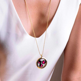 pink moon family locket in gold