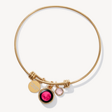 pink moon - birthstone bangle bracelet in gold