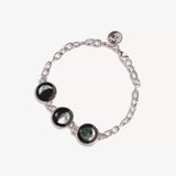 three moon stainless steel link bracelet