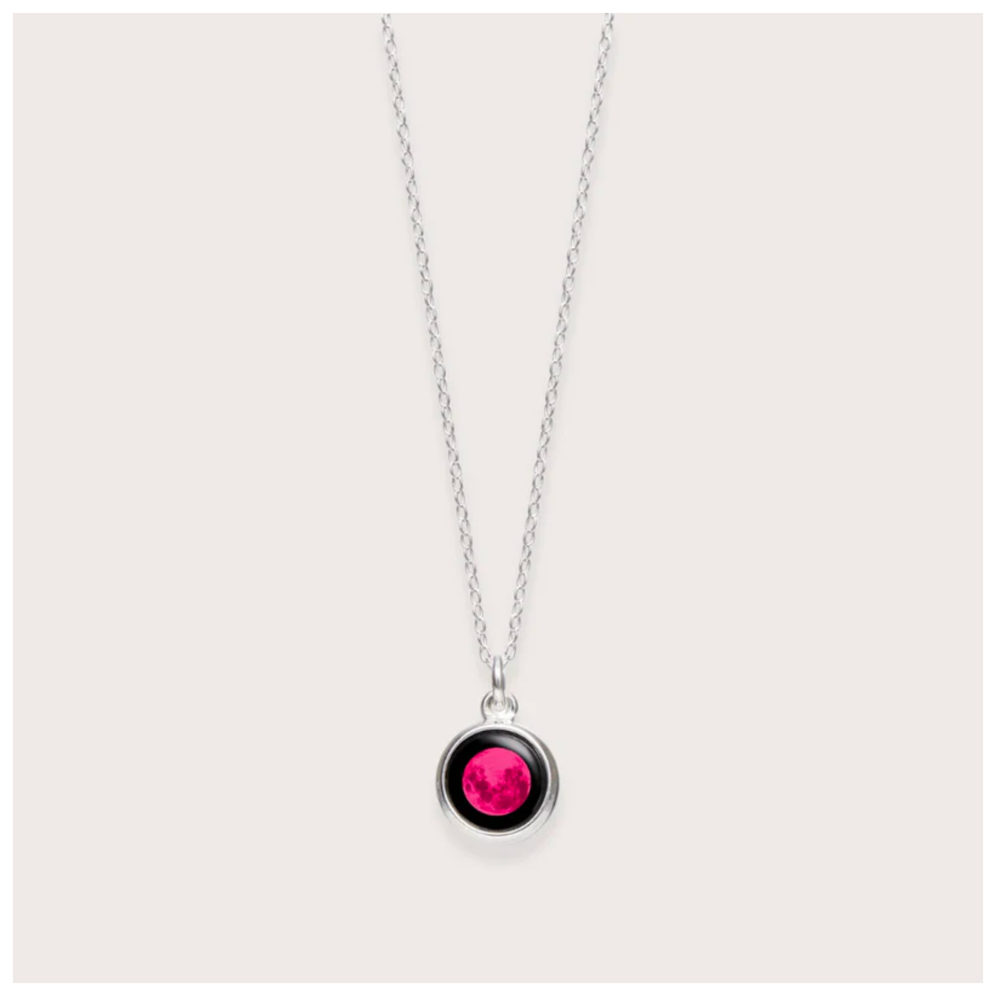 Pink Moon Mini Silver Simplicity Necklace