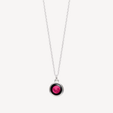 pink moon mini silver simplicity necklace