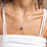 pink moon sky light necklace in stainless steel