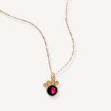 pink moon paw necklace in gold