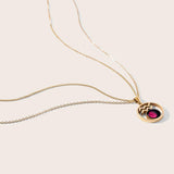 pink moon stella necklace in gold