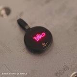 moon & crystal tie bar in matte black