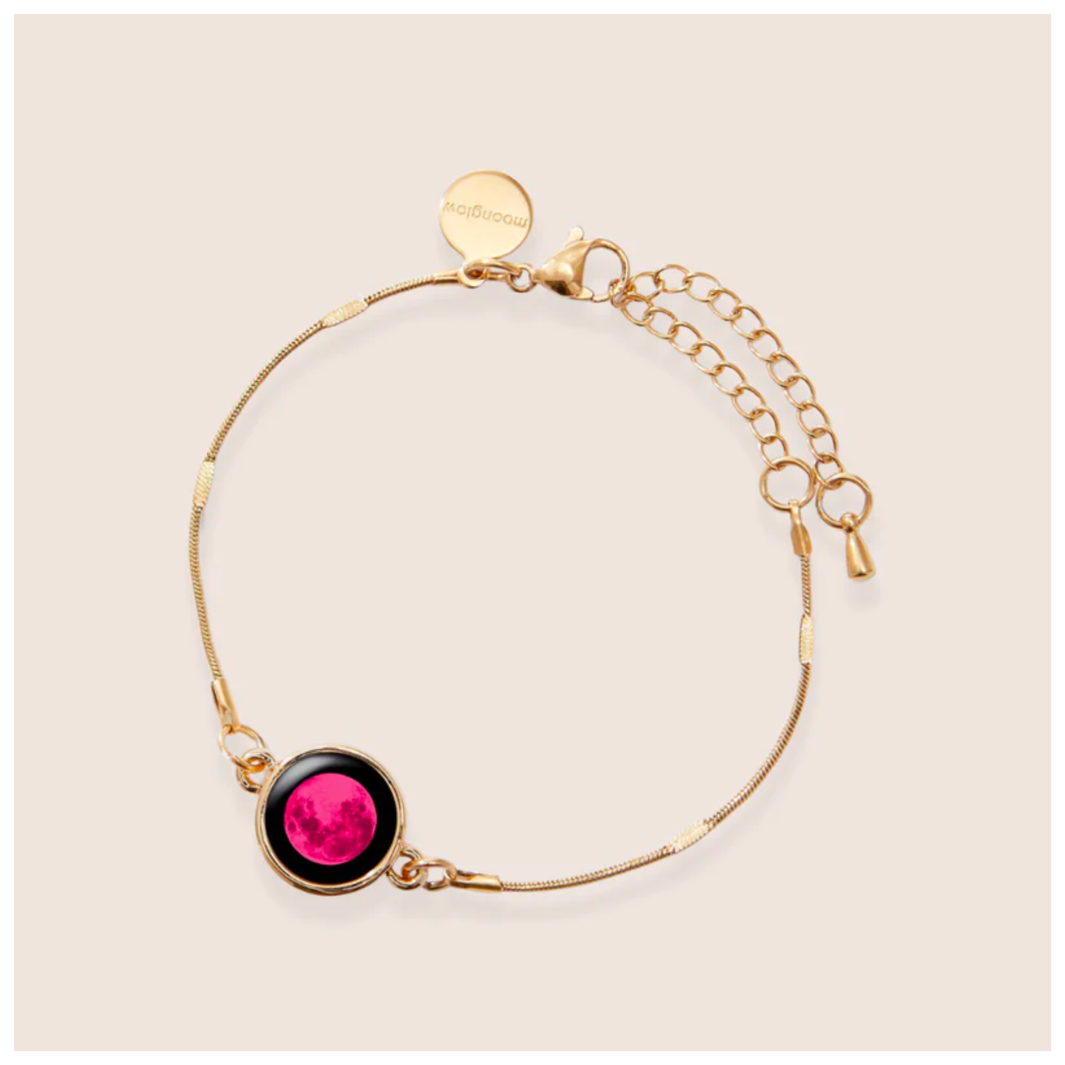 Pink Moon Mini Satellite Bracelet in Gold – Moonglow Australia