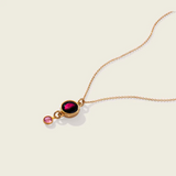 pink moon gold birthstone necklace